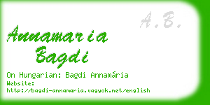 annamaria bagdi business card